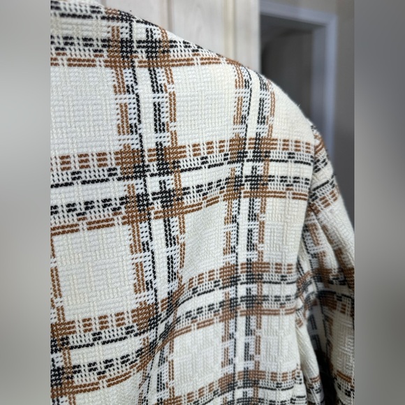 Vintage 70s Plaid Blazer Sport Coat Brown Cream Varra of Italy Fabric 42 Long - Picture 7 of 10